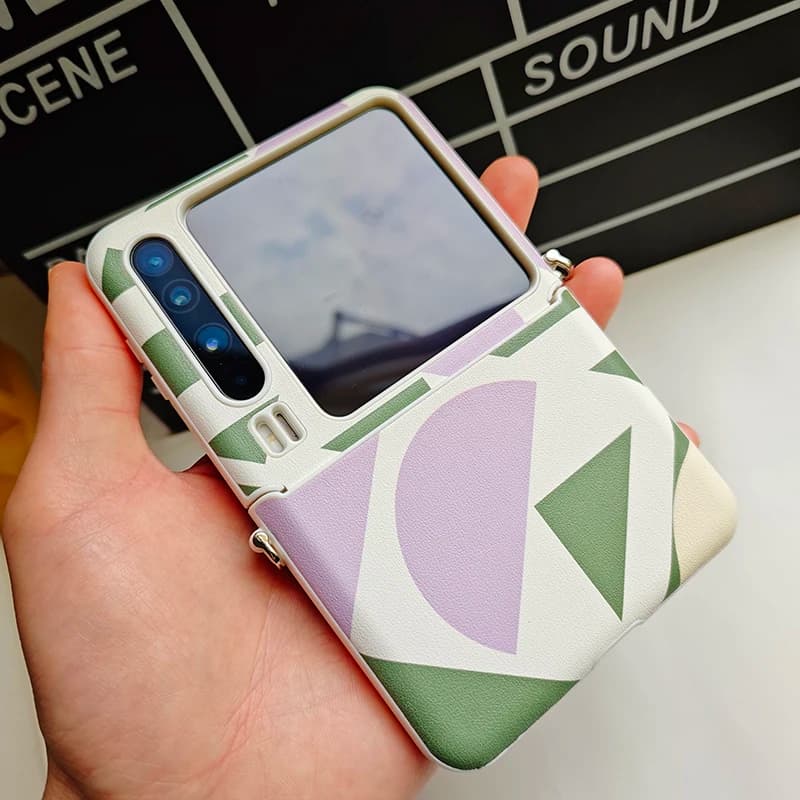 Per Huawei Pura X Custodia in pelle PU di lusso con motivi geometrici Custodia protettiva per cover posteriore per Huawei pura x PuraX Phone Shell