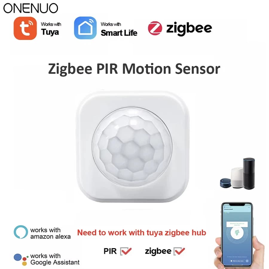 ONENUO Zigbee Rilevatore di sensori di movimento PIR umano Sicurezza Vita intelligente Tuya Zigbee Rilevatore di movimento PIR ha bisogno di Zigbee Gateway/Hub