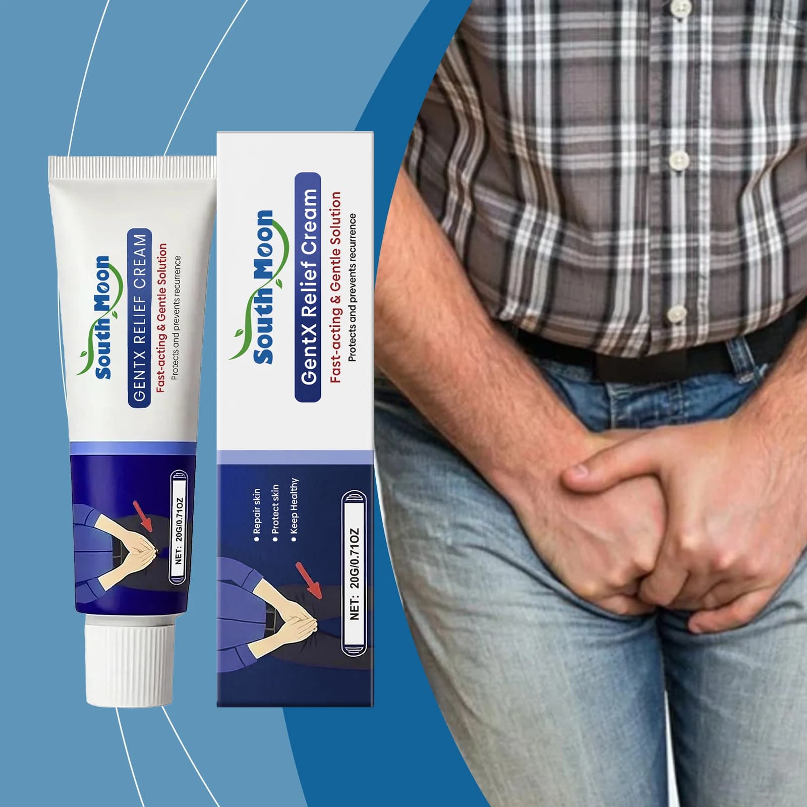 Crema per la Cura del Corpo Maschile, Detergente per la Pelle con Cura Speciale della Barriera Cutanea, Idratante Topico
