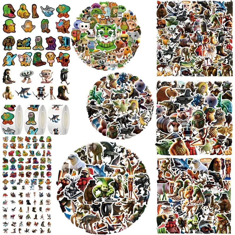 50/100/500 pz/set Italiano Brainrot Adesivi Tung Sahur Divertente Animale Decalcomanie Giocattolo Regalo per il FAI DA TE Telefono Notebook Laptop bici