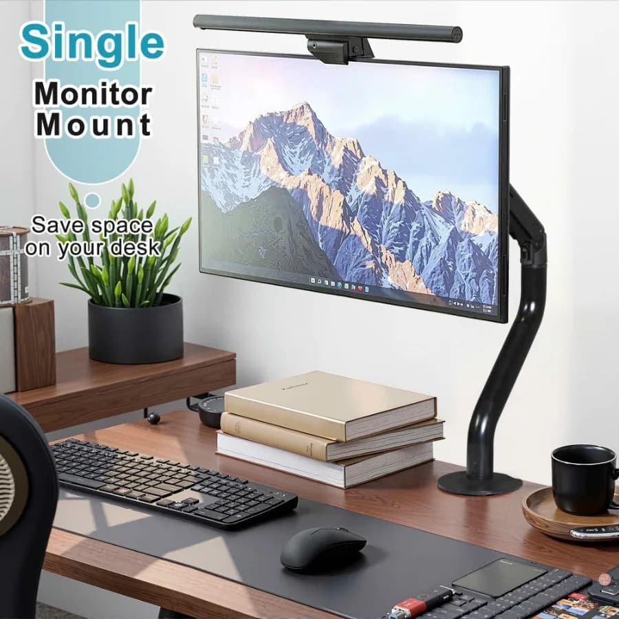 Single Monitor Desk Mount for 15-32" Screens Swivel and Height Adjustable Computer Monitor Stand