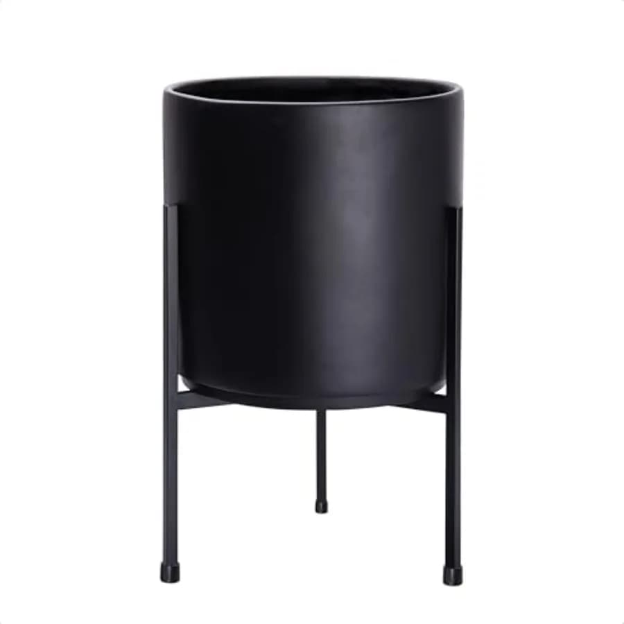 Vaso Moderno Cilindrico per Piante con Supporto Robusto .3 ch con Supporto Altezza 96-T-B-2