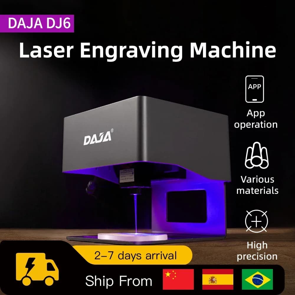 DAJA Laser Engraver CNC FAI DA TE DJ6 Laser Engraving Machine 3000mw Fast Mini Logo Mark Printer Taglierina Wood Processing Plastic