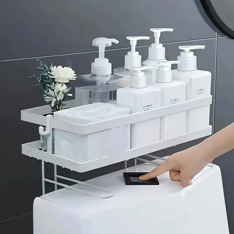 Spacious shelf Over the toilet - 3 level bath organizer, storage space for bathroom accessories