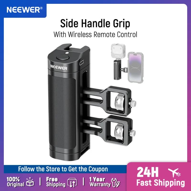 NEEWER Side handle with wireless remote control button Trigger cage shutter for smartphone Video Rig for cages SmallRig