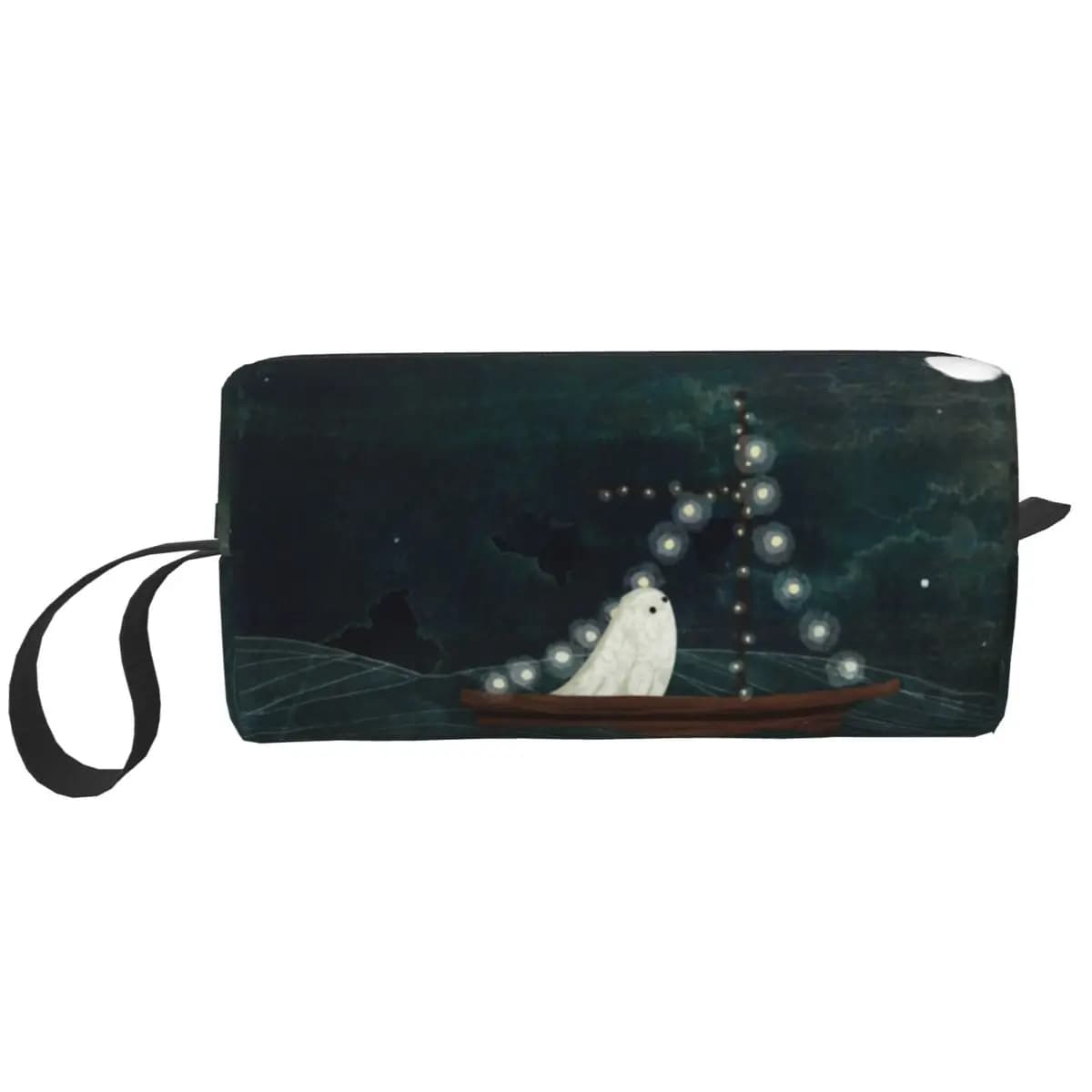 Borsa per cosmetici da viaggio personalizzata Ghost Boat Ride Donna Halloween Horror Trucco Articoli da toeletta Organizzatore Kit Dopp per riporre bellezza da donna