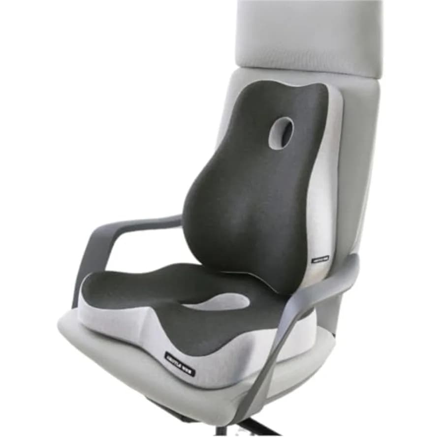 Set Cuscino per Seduta e Supporto Lombare per Sollievo da Sciatica e Cura delle Emorroidi, Uso in Ufficio e Auto, Supporto Ergonomico per Schiena e Glutei