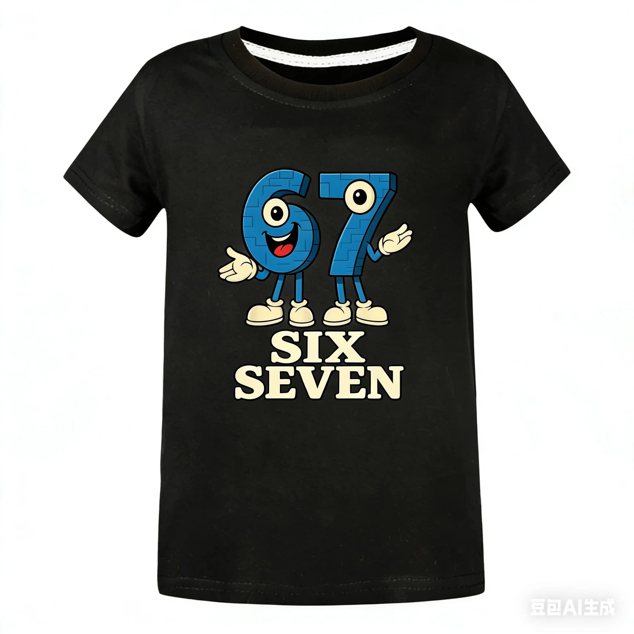 Boys Cute Meme T-Shirt Six Seven Italian Brainrot 67 Number Graphic Top Tee Girl Summer Short Sleeved Kids Fashion Tshirt Top