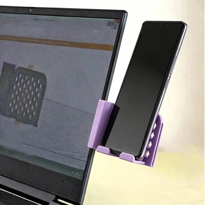Supporto per telefono da monitor, adatto per schermi di computer aziendali e laptop, si attacca al lato dello schermo del computer, ti aiuta a lavorare meglio, pratico, portatile e compatto.