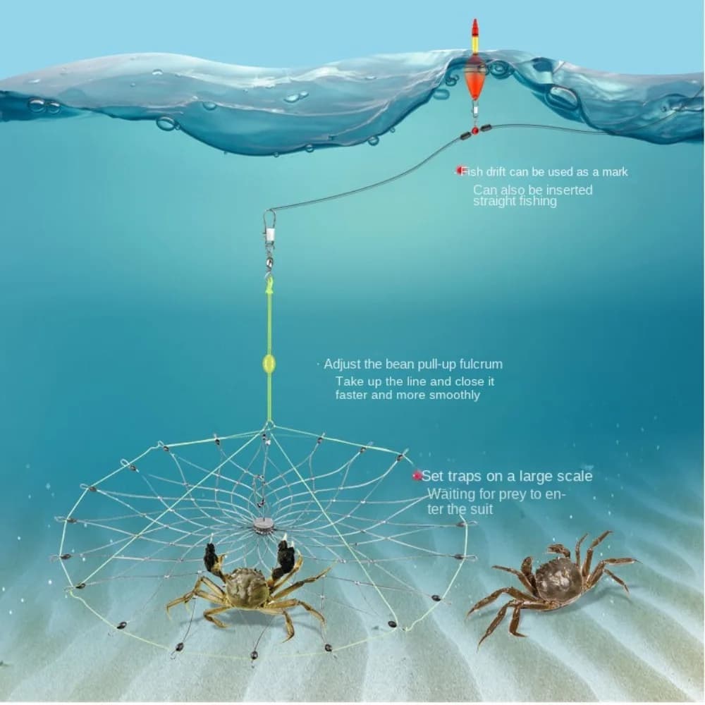 Trappola per granchi automatica Pesca Design pieghevole Gabbia per rete da pesca Chiusura automatica aperta in filo di acciaio Gabbia per granchi supplementare
