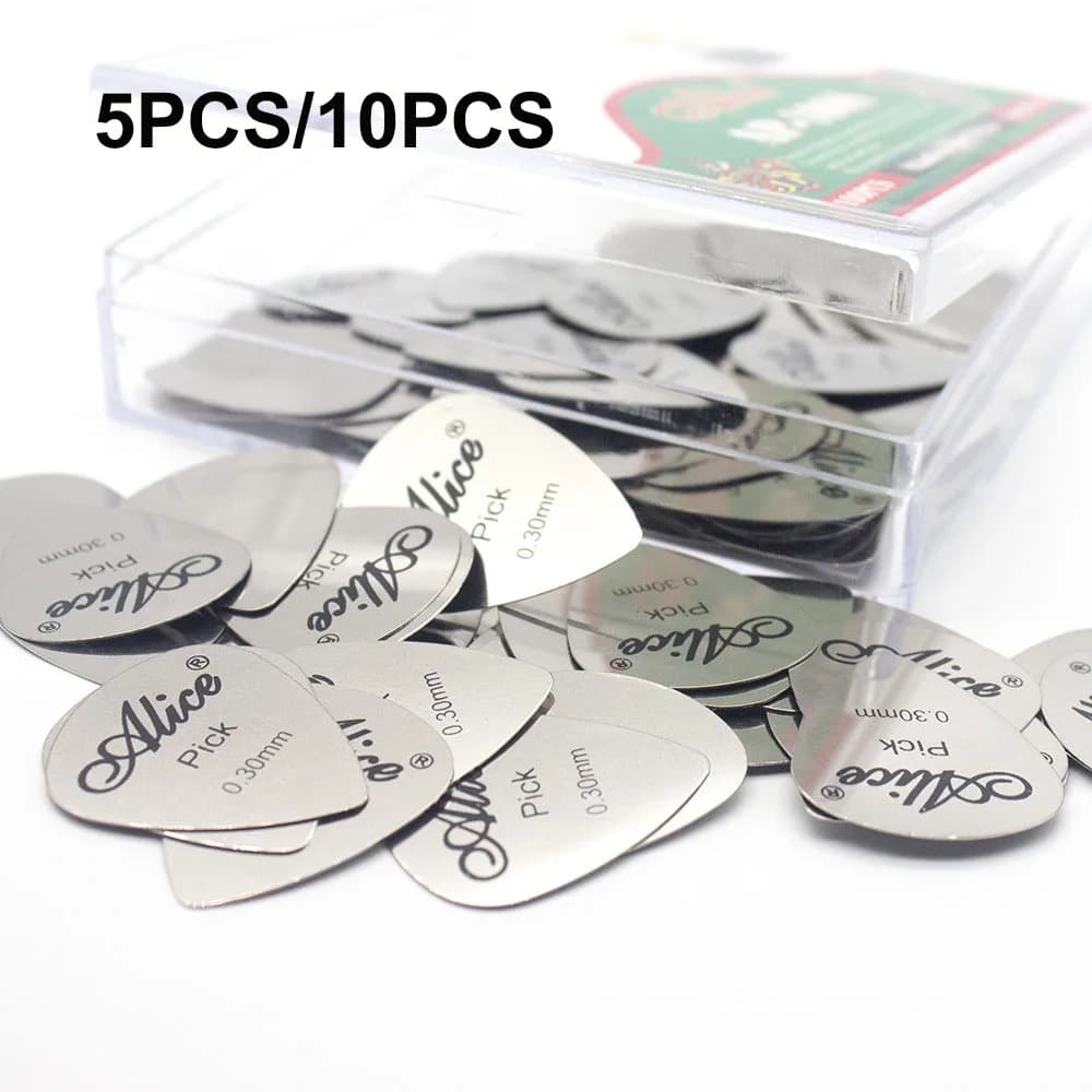 Alice Metal Guitar Picks 5Pcs/10Pcs Durable Professional Bass Ukelele Guitar Picks Electric Guitarra Accesorios