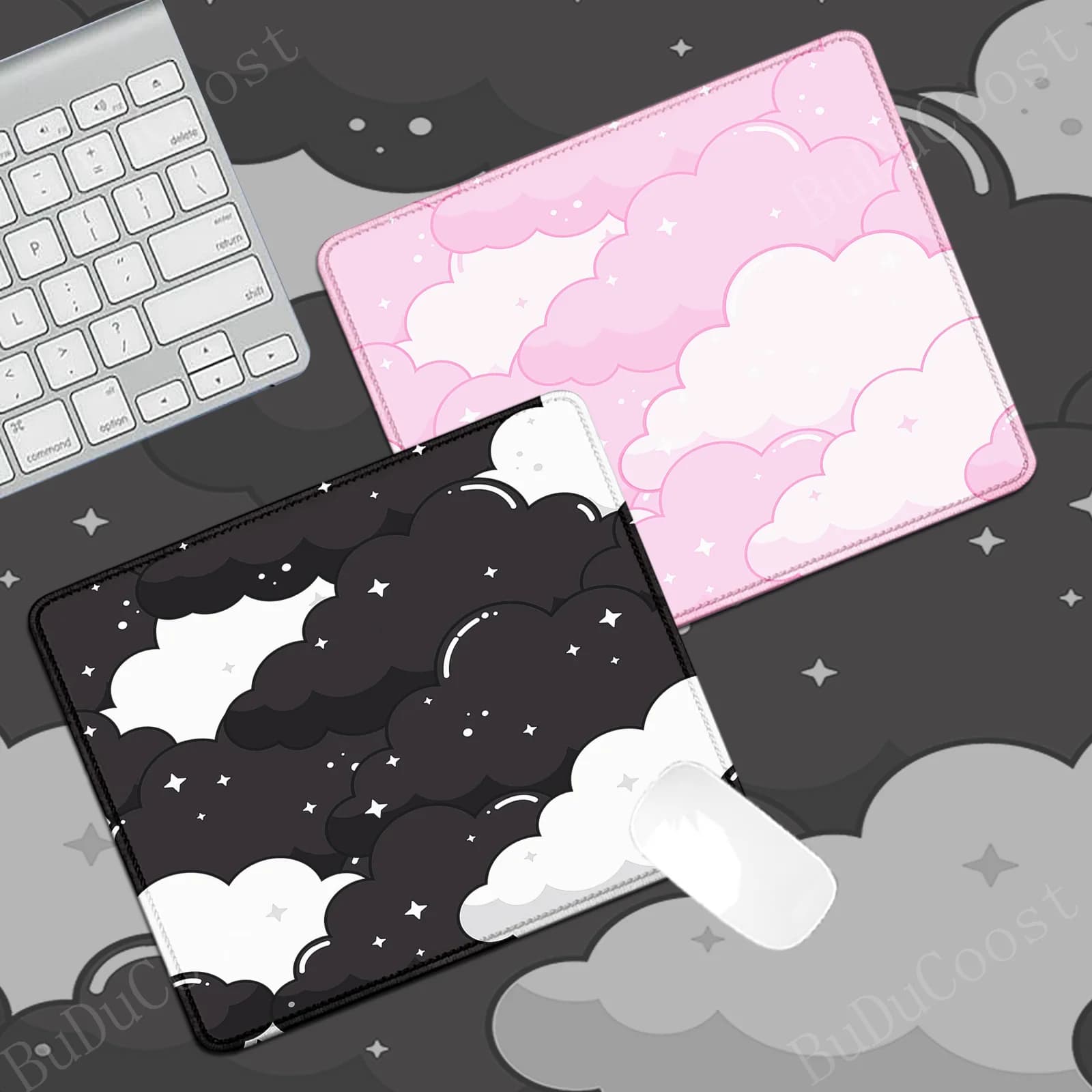 XS Tappeto da scrivania Kawaii Pink Cloud Tappetino da tavolo carino Tappetini per mouse piccoli Tappetini per tastiera in gomma 18x22 cm Tappetino per mouse antiscivolo Best Choice