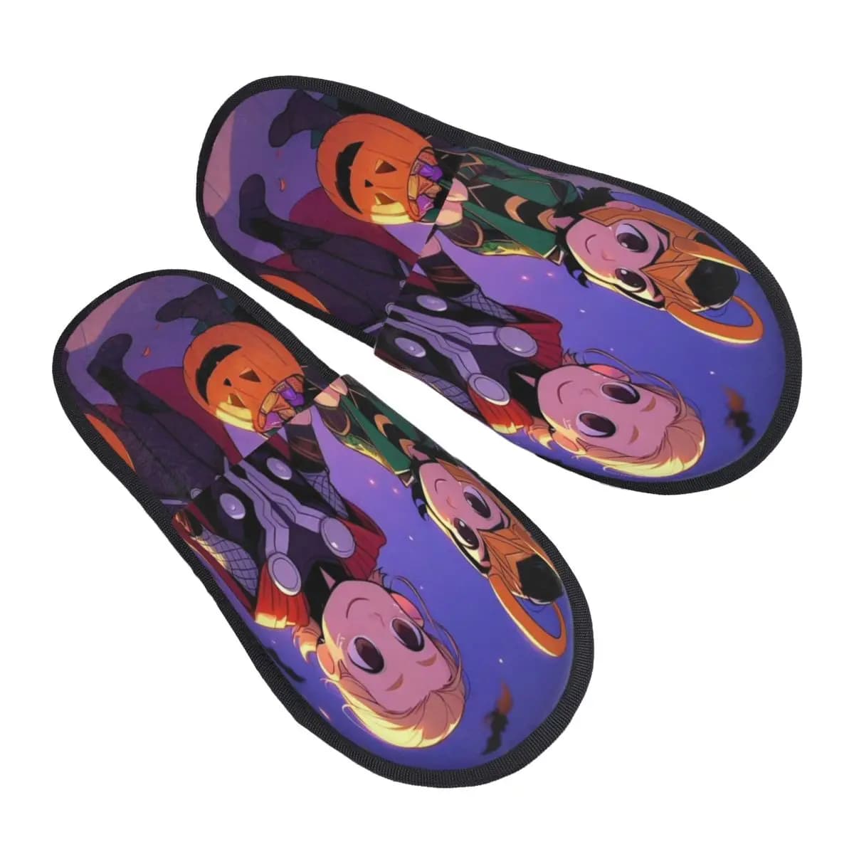 Pantofole da casa personalizzate Loki All Saints' Day in morbida memory foam da donna, comode e calde, antiscivolo