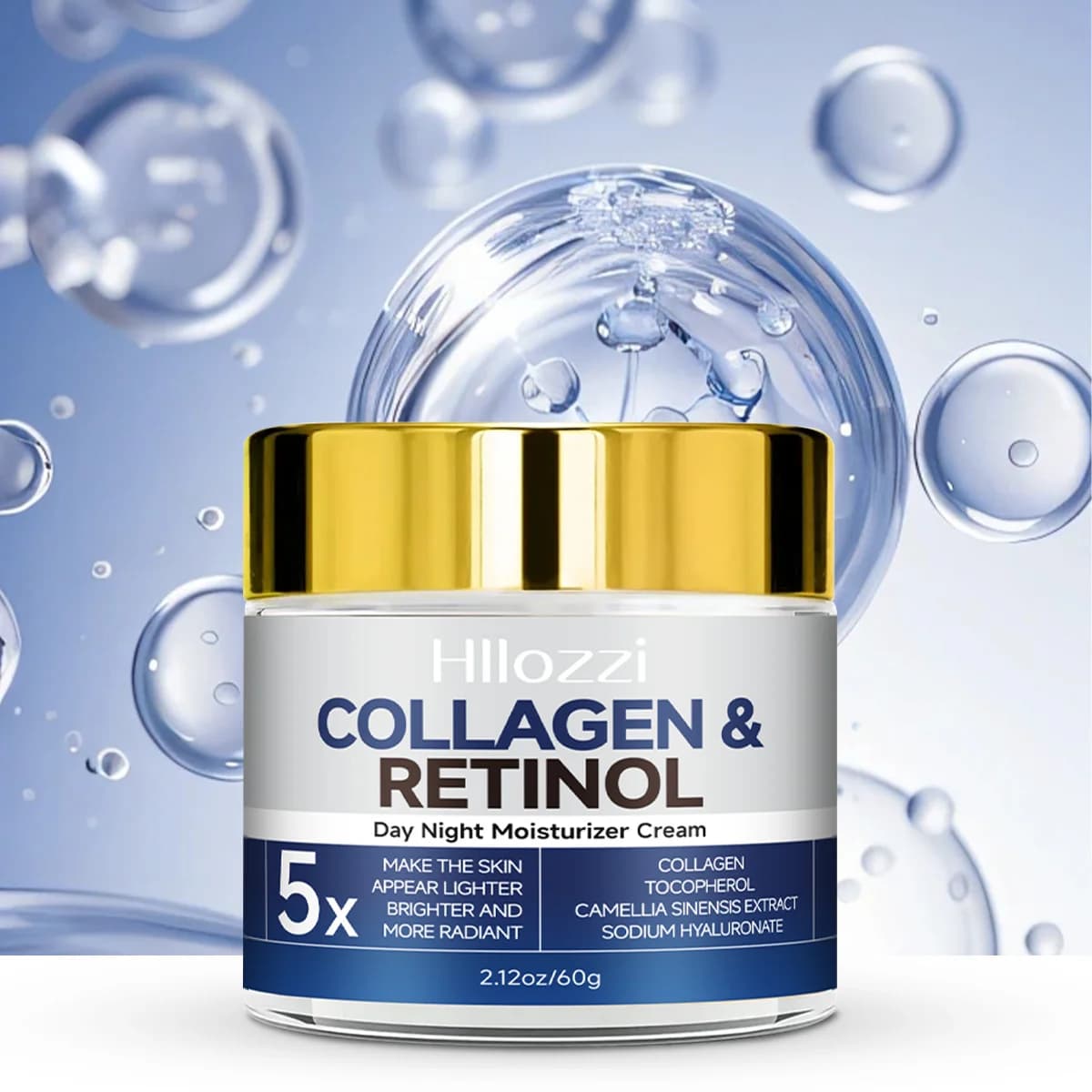 Hllozzi 60g crema al collagene retinolo idratazione delicata della pelle idratante illumina il tono della pelle