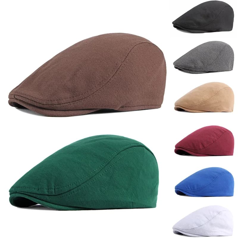 TOHUIYAN Spring Cotton Men Hat Boina Hombre Newsboy Caps England Gentleman Gatsby Driver Hats Duckbill Visor Flat Cap for Women