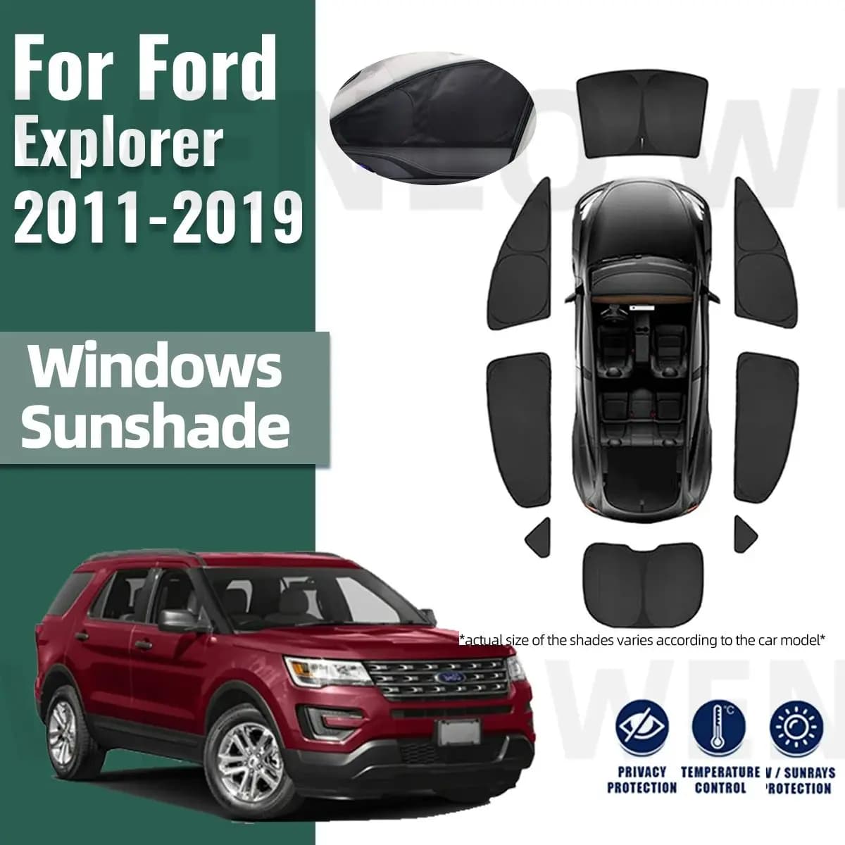 Per Ford Explorer 2011-2019 Copertura Completa Auto Parasole Visiera Parabrezza Anteriore Telaio Tenda Del Bambino Lunotto Laterale Posteriore Parasole Scudo
