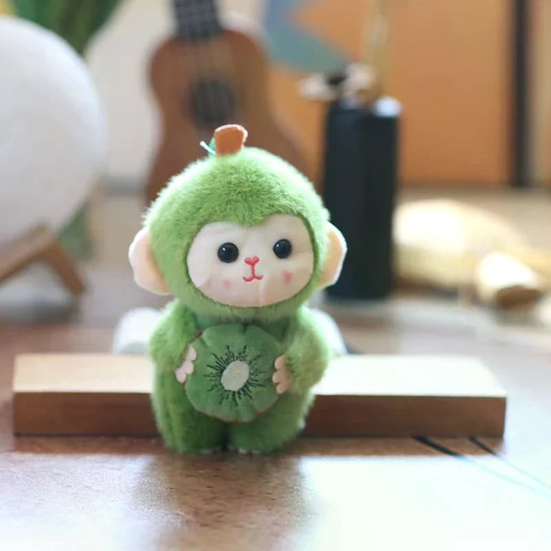 Portachiavi Peluche Scimmia Frutta Carina, Ciondolo Zaino, Decorazione Portachiavi Auto, Regalo