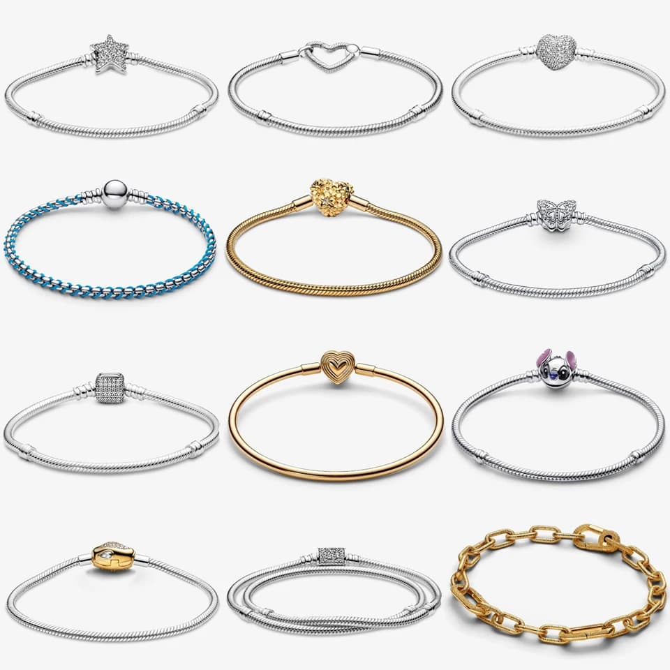 Nuovo Bracciale da Donna in Argento 925 con Cuore Nascosto Scintillante a Forma di Meteora, Fiocco e Corona, Gioiello Squisito Fai-da-Te, Regalo Perfetto