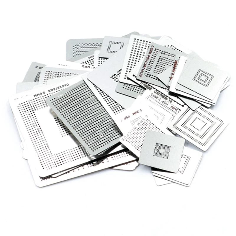 47 pz/set Direct Heat Reballing stencil universali direttamente per Console di gioco PS3 CPU PS4 GPU XBOX CXD WII