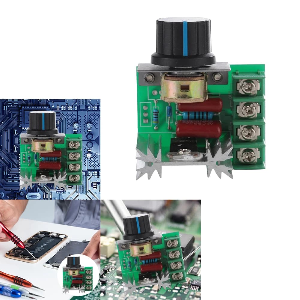 AC 220V 2000W Motor Speed Controller 25A Adjustable Motor with Control Knob Speed Controller Regulation High Power Small Dimmer