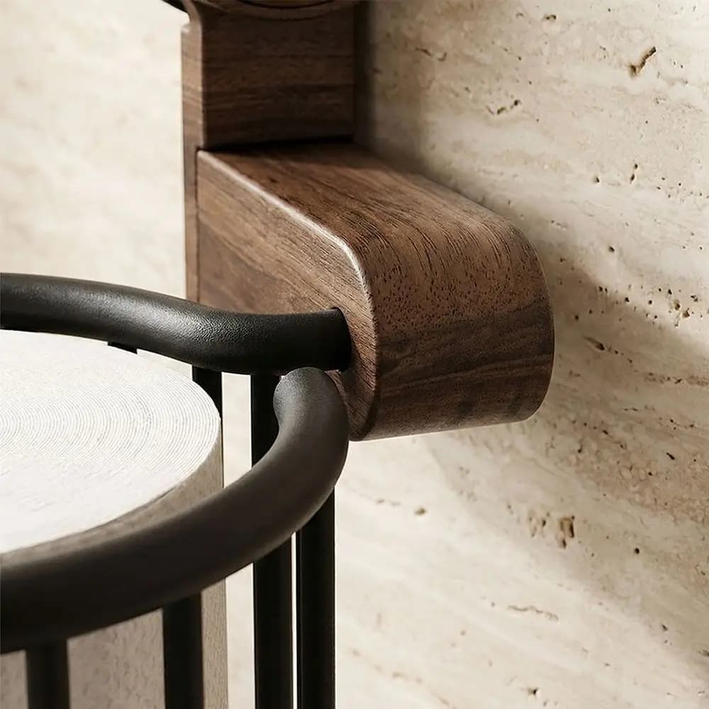 Portarotolo da Bagno a Ventosa in Legno di Noce, Senza Foratura, Impermeabile, da Parete, Cestino Porta Carta Igienica