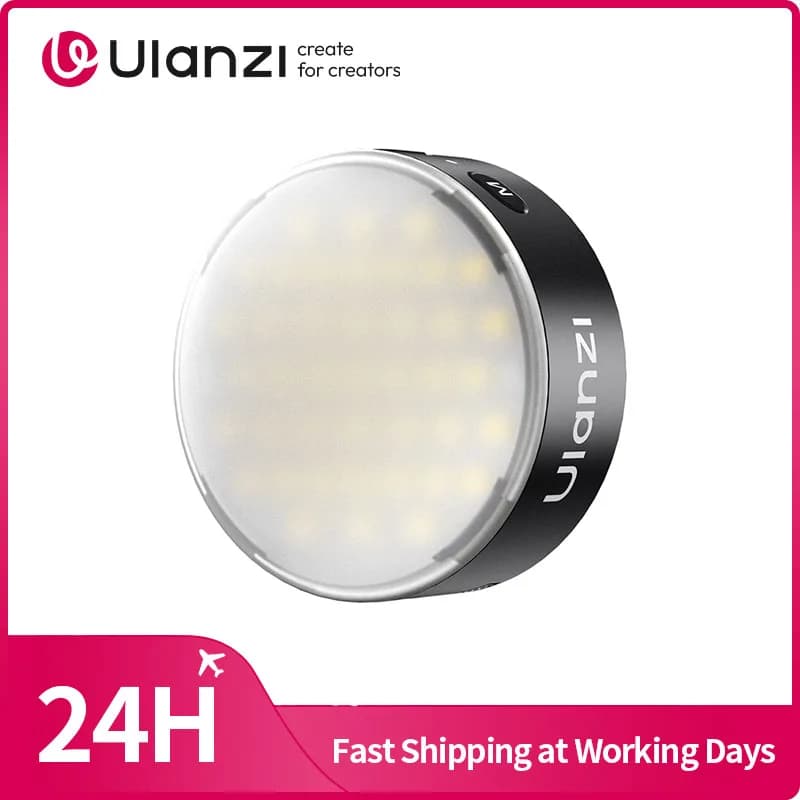Ulanzi Mini Flash Portatile Magnetico per Telefono, Luce di Riempimento per iPhone 17 16 15, Huawei, Xiaomi con Anello Magnetico
