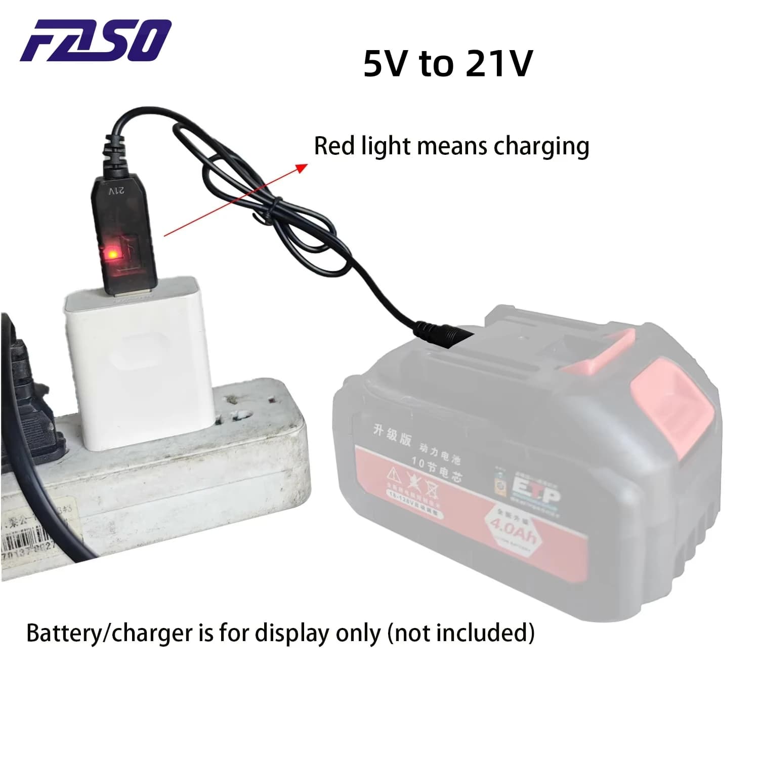 5 V to 21 V boost cable from 1 pc dedicated charging cable for 21 V battery DC cable USB adapter charger