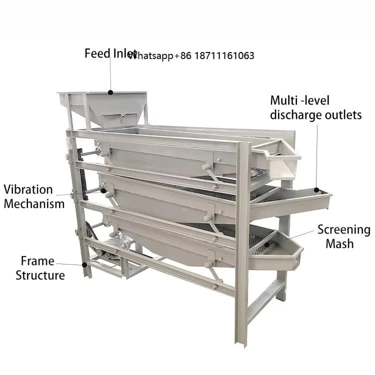 China Manufacture Dried Fruit Bean Seed Grain Wheat Sorting Vibrating Screening Grading Machine