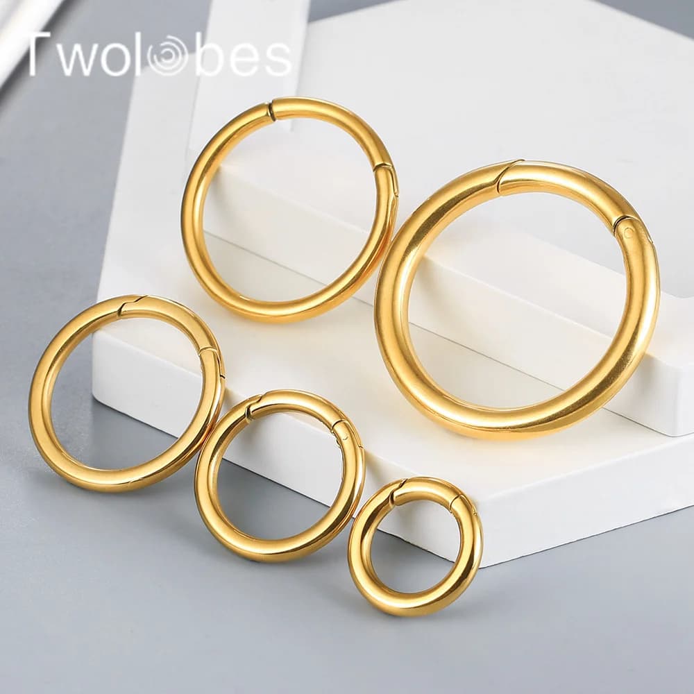Twolobes 2PCS Moda Anello in acciaio inossidabile 316 Pesi per orecchie Tappi Ganci per orecchie Tunnel Barella Donne Penetranti Gioielli per il corpo
