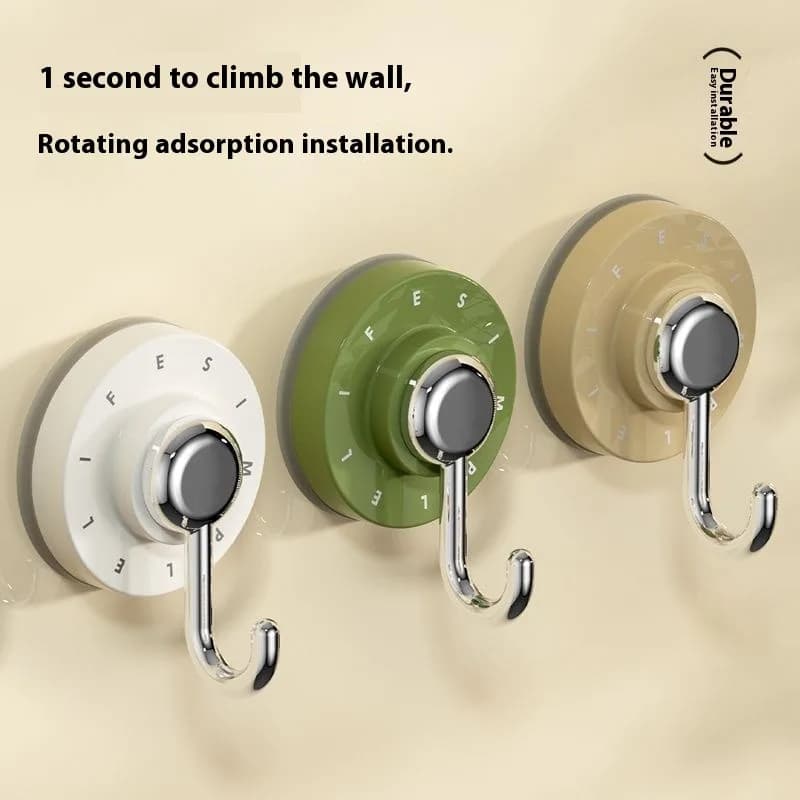 Suction Cup Rotating Plastic Hook Storage Holder Hook Home Kitchen Refrigerator Storage Hooks Key Storage Hooks Bathroom Hangers