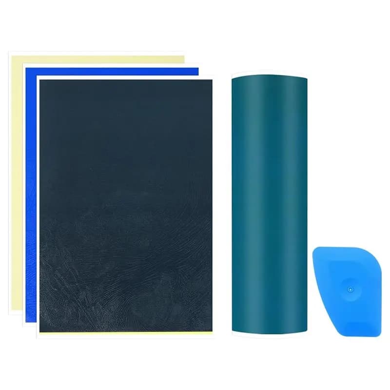 Carta per incisione laser LICE, con raschietto blu per marcatura e incisione laser a fibra su metallo, ceramica e vetro