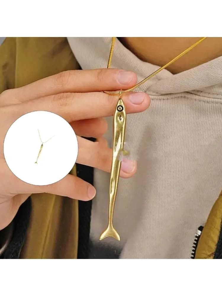 Collana con ciondolo a forma pesce Accessorio quotidiano Collana delicata sardine per ogni occasione