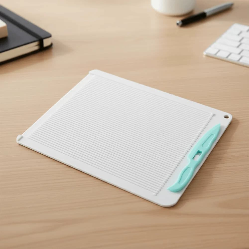 Measuring Grid Paper Trimmer Scoring Board with Paper Cutter Rectangular Card Making Scoring Board Plastic DIY Origami Tool