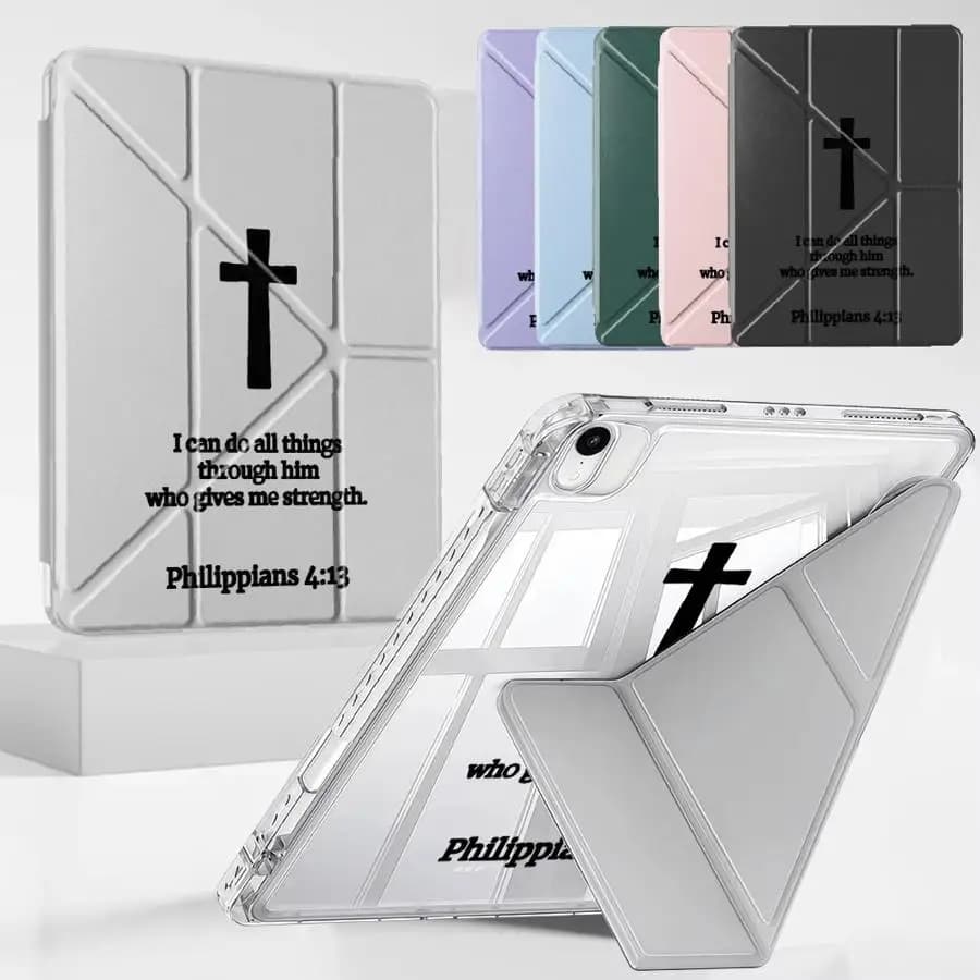 Custodia per Tablet con Croce Cristiana Semplice per iPad Pro 11, 10, 9, 8, 7 generazione, 12.9 pollici Pro 2025, Mini 6, 7, Air 4, 5, M3, M2, 1, 2, M4, 11 pollici