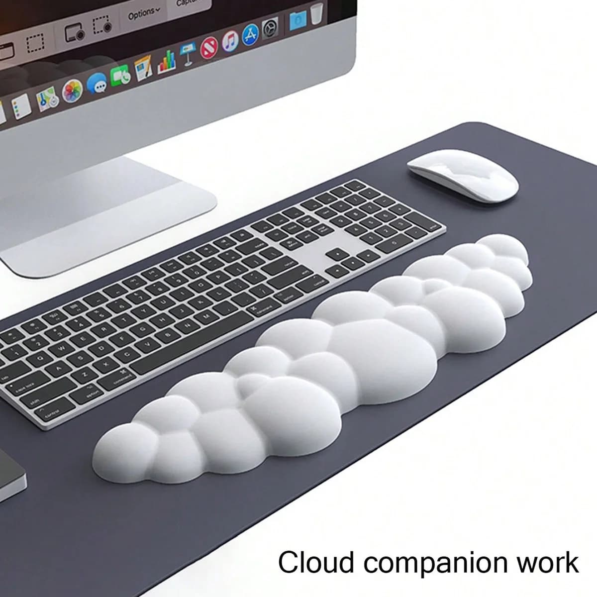 Supporto per Polso a Forma di Nuvola, Supporto per Tastiera, Morbido e Confortevole Poggiapolsi in Silicone Antiscivolo per Scrivere in Ufficio