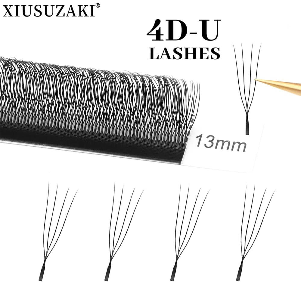 XIUSUZAKI U-Shaped YY 3D 4D 5D 6D Eyelash Extensions U Lashes Extension Mink Premade Volume Fans Individual False Lashes