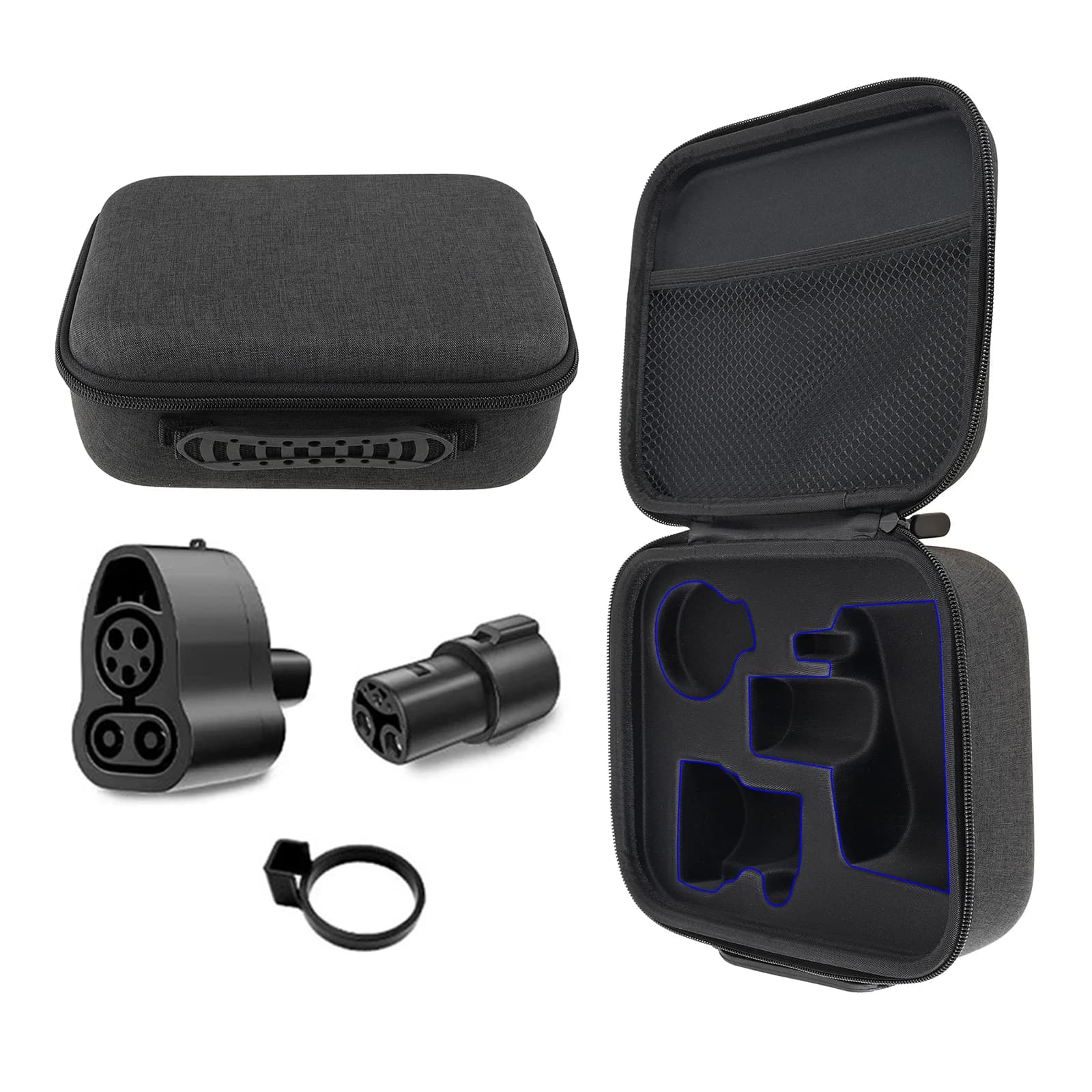 Custodia per adattatore di ricarica per Tesla CCS1 J1772 Custodia da viaggio per adattatore per caricabatterie per accessori di ricarica per auto elettriche