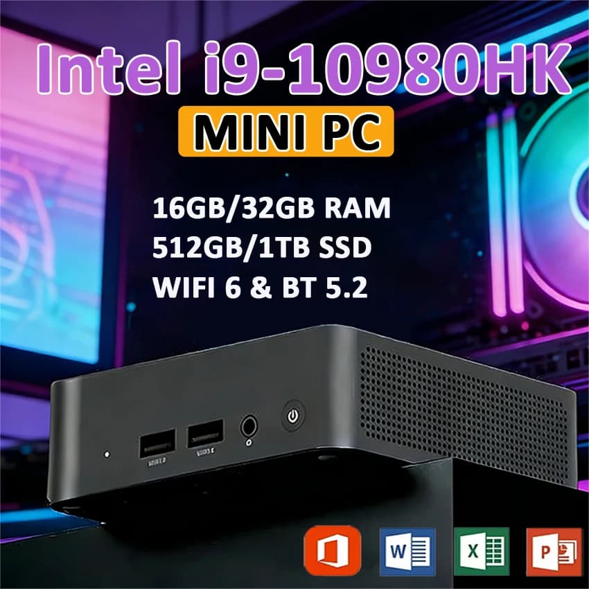 Mini PC Portatile Intel Core i9 8950HK 2026, Computer da Gaming con Windows 11, 16GB RAM, 1TB, WiFi 6, USB, Mini Desktop PC Portatile