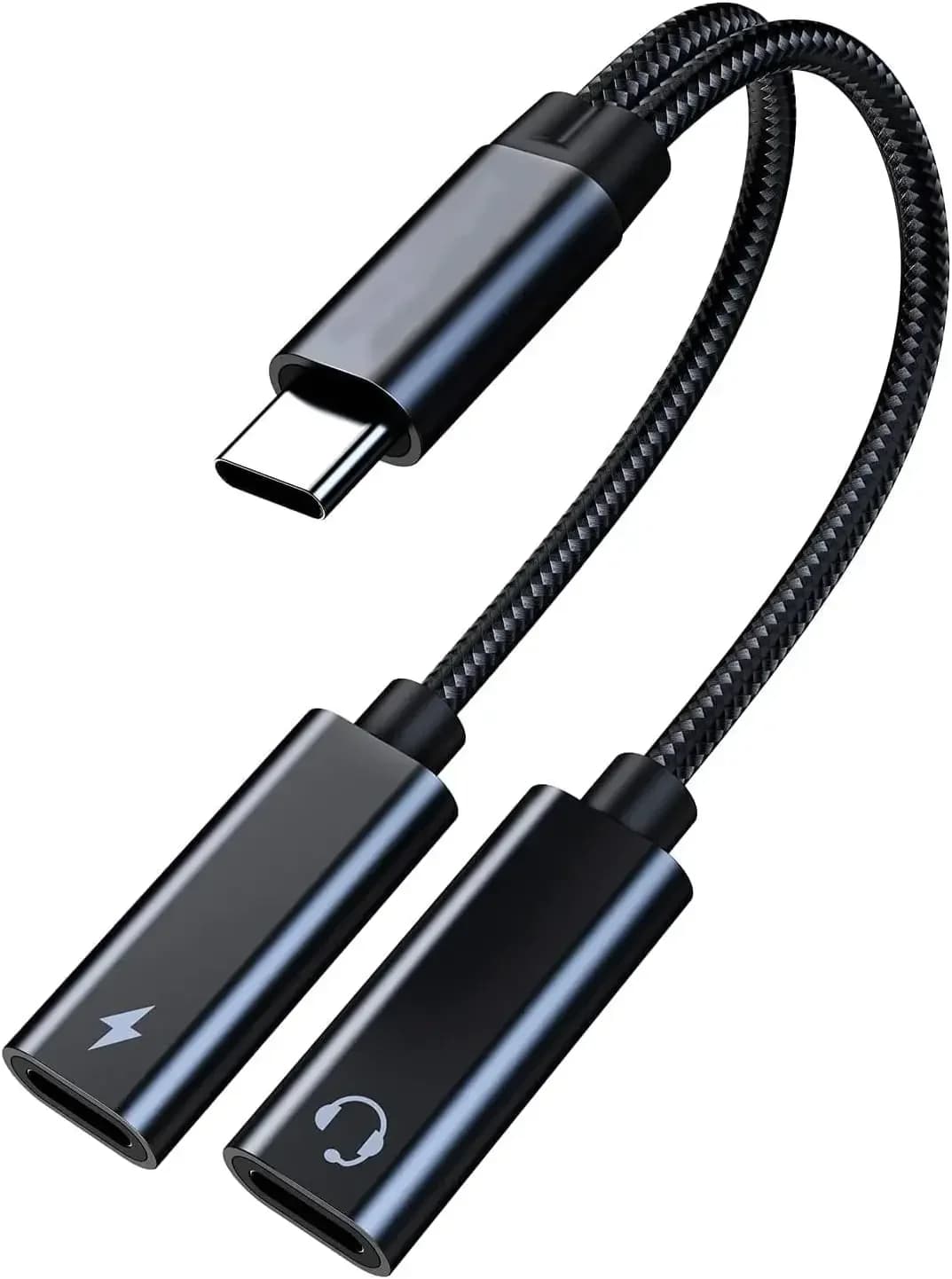 Splitter USB C 1 in 2 Out, Adattatore Doppio USB C per Cuffie e Ricarica, Adattatore Audio Tipo C, Cavo di Ricarica Rapida PD60W