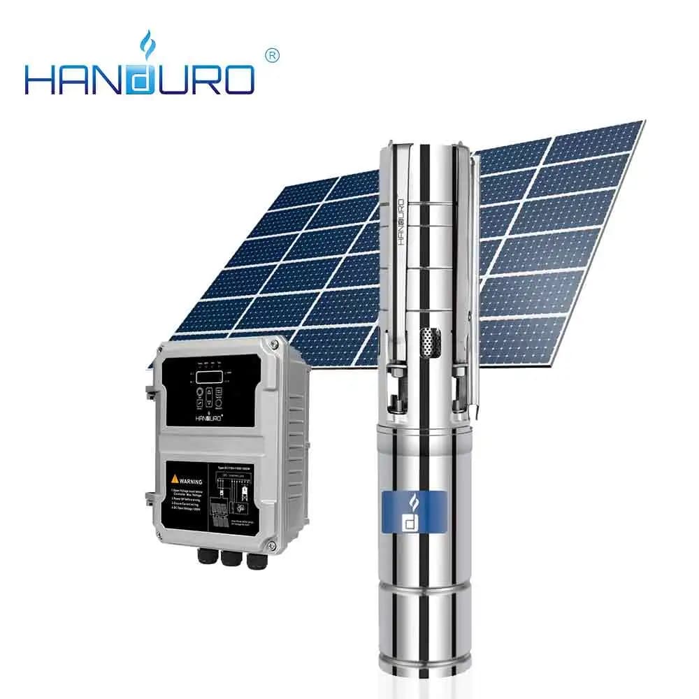 Kit pompa solare completo con pannelli Pompa solare testa 200M per pozzi profondi Sistema di pompa ad acqua solare sommergibile CC per irrigazione