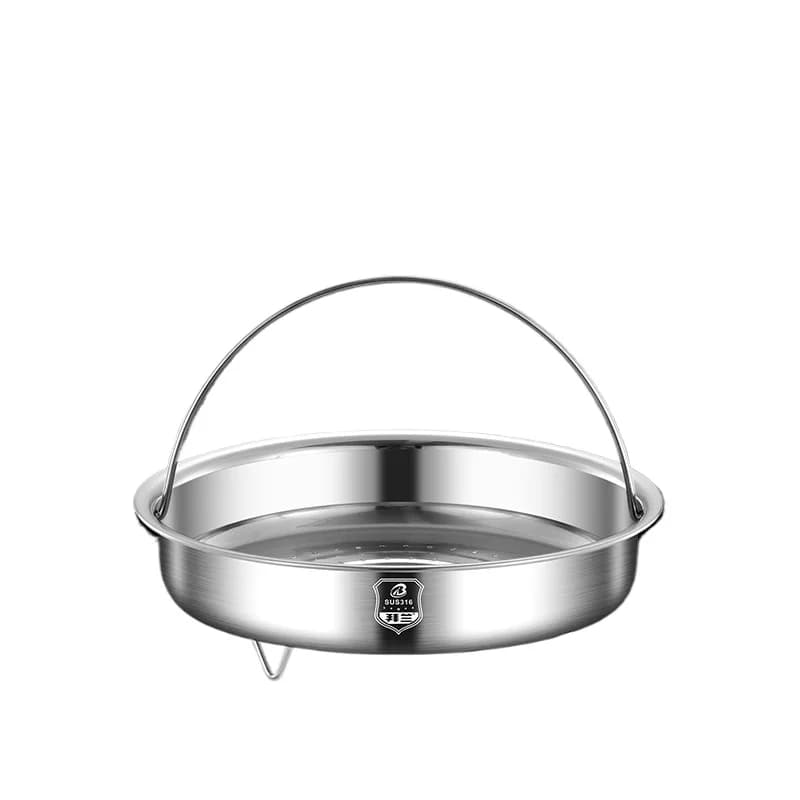 Vaporiera in Acciaio Inox LMM con Manico, Piastra per Cottura a Vapore, Wok Universale per Uso Domestico