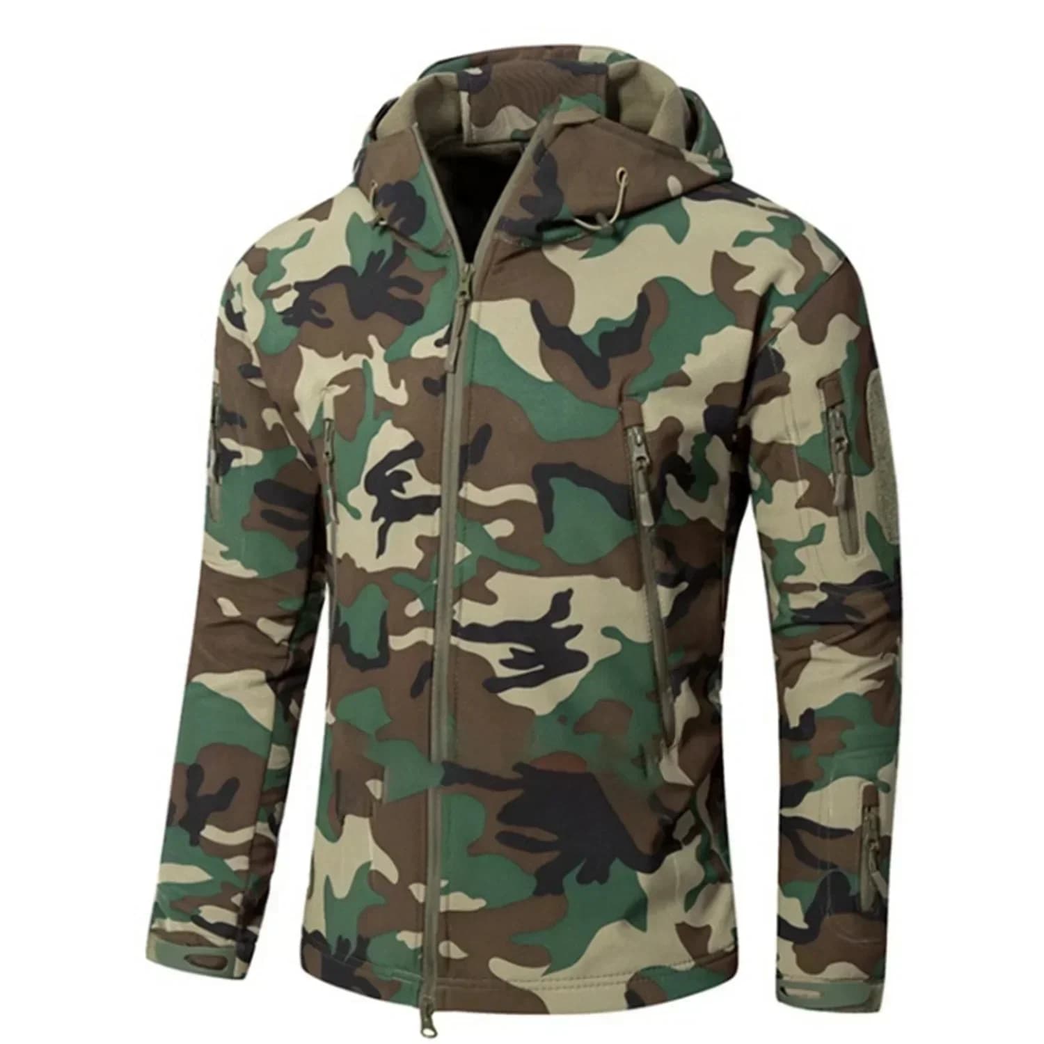 New Hiking Jackets Autumn Men's Camouflage Fleece Jackets Tactical Clothing 2024 Men Camouflage Windbreakers