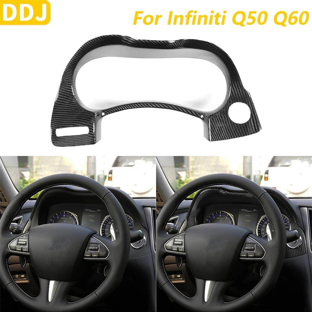 Per Infiniti Q50 Q60 2014-2023, Copertura del Pannello Strumenti in Vera Fibra di Carbonio, Accessori Auto, Decorazione e Modifica