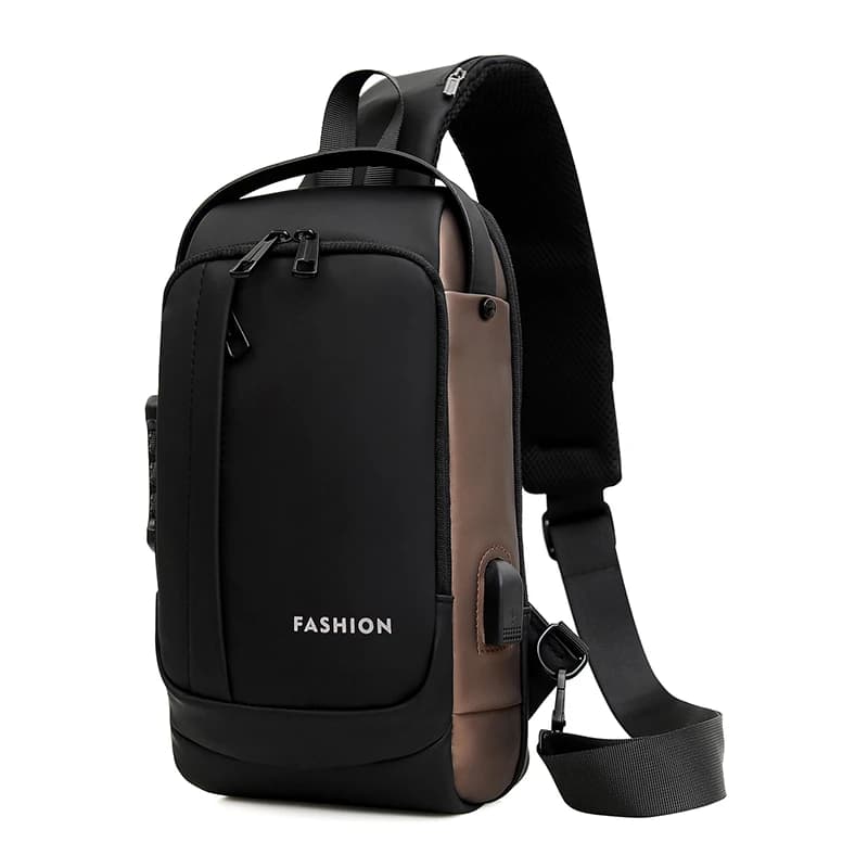Anti‑Theft Password Lock Chest Sling Bag, Water‑Repellent Lightweight Multi‑Layer Crossbody Pack for Outdoor Commute