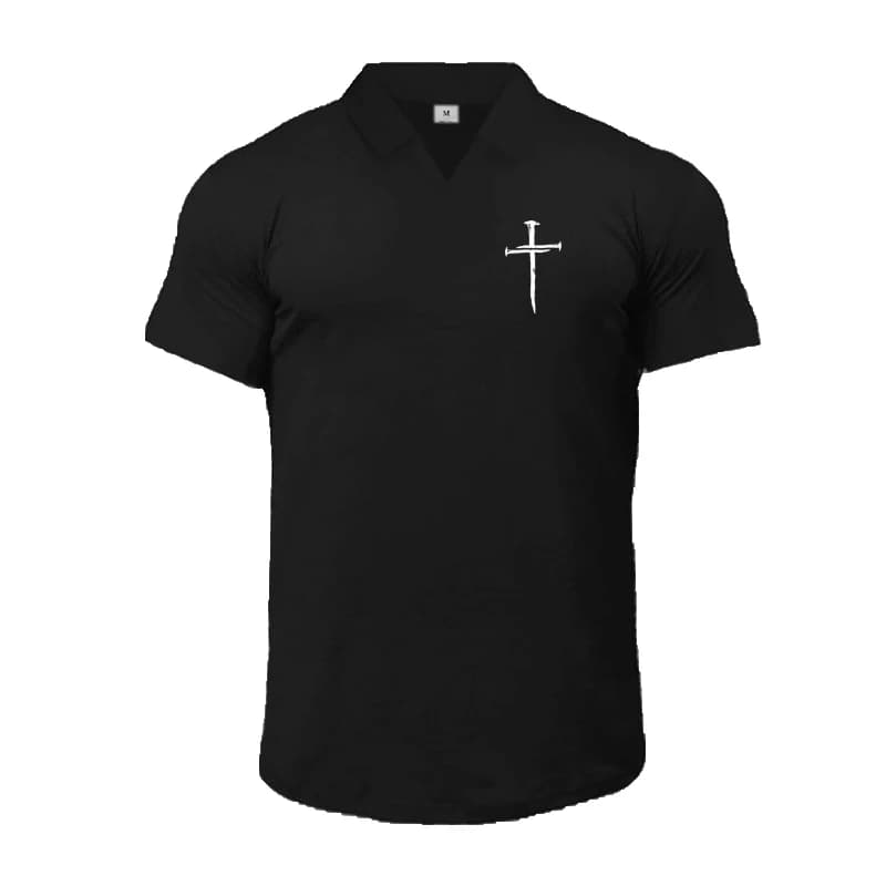 Summer Men Running Sport Short Sleeve Polos Personalized Cross Cotton Breathable Polo Shirts Gym Bodybuilding Fitness T-Shirts