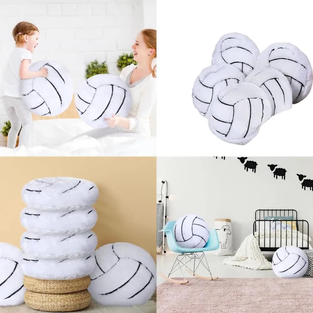 Set di 6 cuscini in peluche a tema pallavolo per decorazioni e regali sportivi della camera da letto