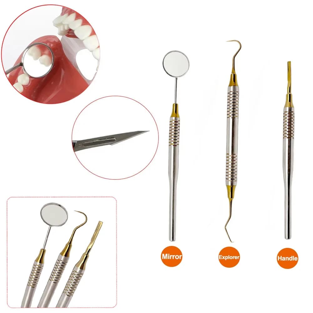 Premium Stainless Steel Dental Mouth Mirror Probe Professional Teeth Cleaning Exam Tool Oral Health Inspection Instrument