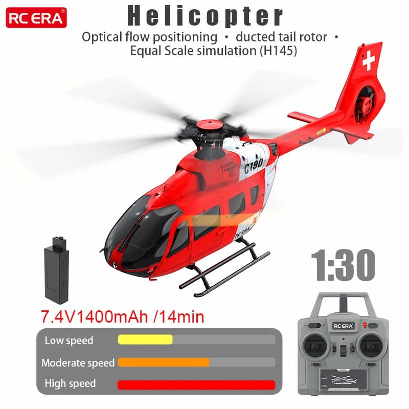 RC ERA Elicottero C190 1:30 H145 Scala 2.4G 6CH Giroscopio a 6 assi Localizzazione del flusso ottico Mantenimento dell'altitudine Flybarless RC Elicottero RTF