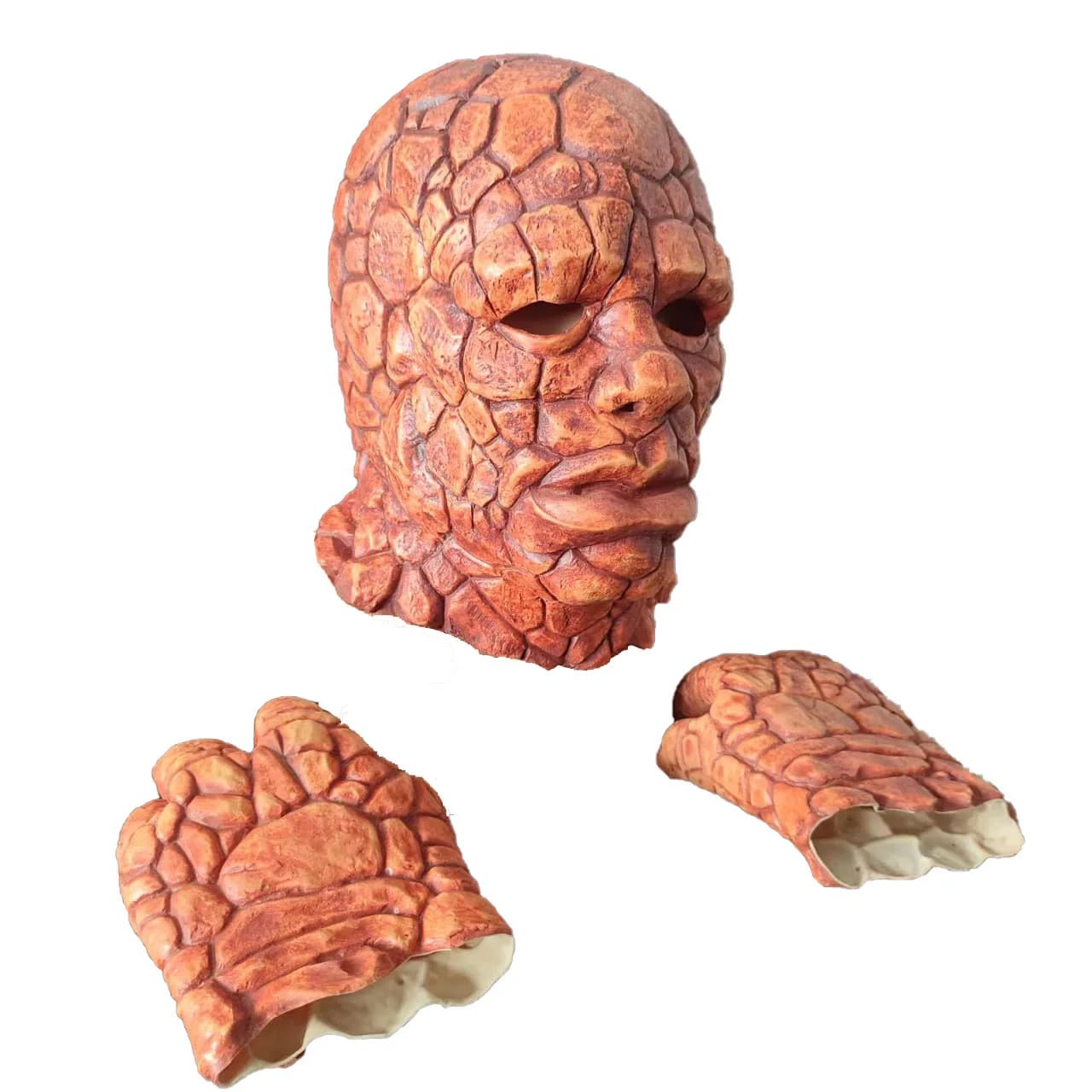 Fantastica maschera da supereroe delle quattro cose maschera a testa intera guanti Halloween Fancy Dress Up maschera in lattice horror oggetti di scena per feste cosplay
