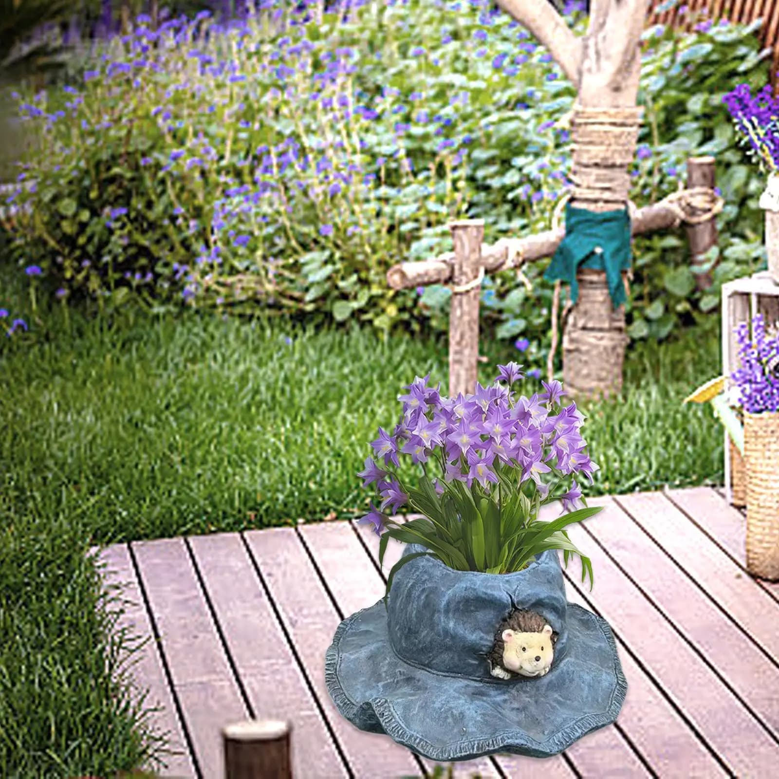 Hat Shape Flowerpot Decorative Planter Table Centerpiece Art Decor Plant Pot Plants Flower Container for Balcony Home Outdoor